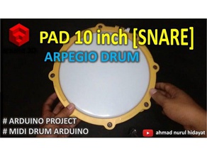 snare - diy midi drum pad 10ich 3d printing arduino 3d print model - Mito3D
