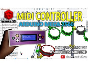 bateria midi controlador arduino mega 3d print model - Mito3D