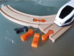 Holz-Eisenbahn Stecker abgerundeten Kanten holzschienen-verbinder abgerundete ecken Spielzeug & game Zubehör - Anschluss holz verbinder Holz 3d print model - Mito3D