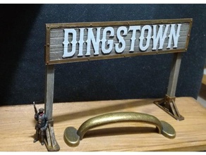 western town sign dingstown buildings & structures 3d print model - Mito3D