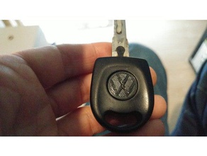 vw logotipo substituir o botão da bateria Impressora 3d de peças a buraco chave polo volkswagen 3d print model - Mito3D
