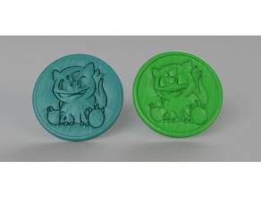 bulbasaur coasters pair household coaster idealab pokemon go tutorial 3d print model - Mito3D