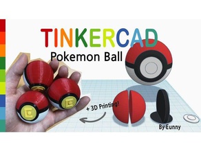 pokemon ball tinkercad toys & games eunny pikachu pokemonball 3d print model - Mito3D