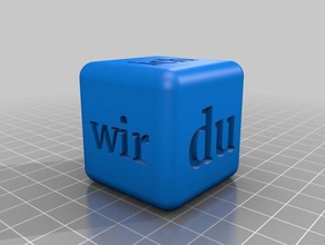 pronomenwuerfel dice customized 3d print model - Mito3D
