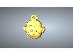 q1 type 09-monkey pendant jewelry 3d print model - Mito3D