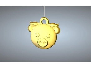t1 de type 12-cochon pendentif bijoux 3d print model - Mito3D