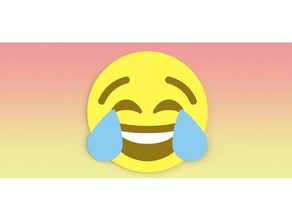 laughing emoji coaster - dessous verre visage avec des larmes joie 3d printing emojis printable smiley face 3d print model - Mito3D
