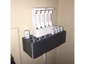 ikea ladda carregador de bateria parede do agregado familiar aaa titular aa baterias a suporte da 3d print model - Mito3D