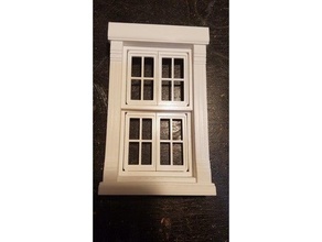dollhouse window functional building house windows frame buildings & structures wall 3d print model - Mito3D