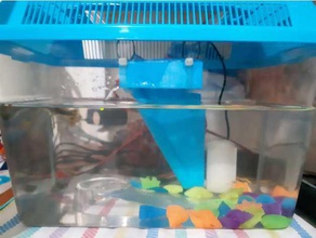 parametric mini fishtank filter system pets aquarium fish openscad 3d print model - Mito3D