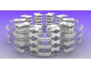 raspberry pi 4 modular radial de apilamiento matriz grupo la electrónica caso clúster 3d print model - Mito3D