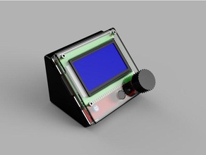 lcd display enclosure kossel pro 3d printer parts 12864 buttons knob holder openbeam reprap 3d print model - Mito3D