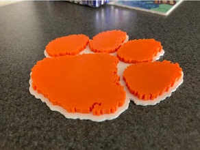 clemson tiger paw işaretler ve logolar Üniversitesi Kaplan pençesi kaplanlar çok derin biz 3d print model - Mito3D