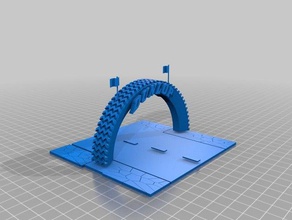 piste de course pneu diorama modules jeux publicité dioramas dunlop pont le 3d print model - Mito3D