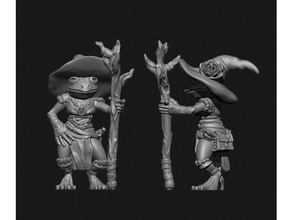 female frog mage remake creatures 3dmodel 3d printing animal anthropomorphic character creature dnd miniature dungeons dragons fantasy forest furry girl grung scenery model monster pathfinder rpg sculpture strategy game swamp tabletop toad woman 3d print model - Mito3D