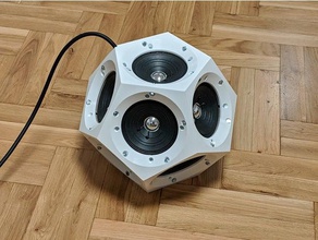 dodecahedron-shaped omnidirectional speaker music 3d print model - Mito3D