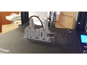 acdc logo record du manchon de support la musique le titulaire vinyle 3d print model - Mito3D