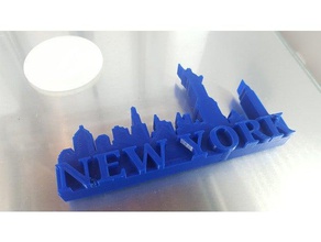 new york city 3d skyline block letters magnet paperweight printing america empire state building fridge liberty love manhatten nyc paper refrigerator shelf siluet states statue tourism tourist united usa weight 3d print model - Mito3D