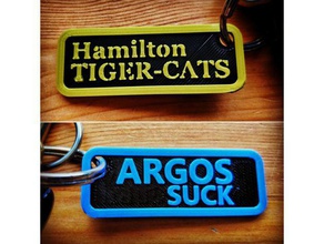 les deux faces tiger-cats de hamilton trousseau clés porte-clés argos sucer canadiens la lcf football un ticats tiger cats 3d print model - Mito3D