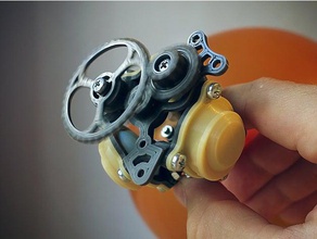 balloon powered radial engine mechanical toys 3 cylinder air air powered balloon compressed compressed air cylinder engine gears mechanical mechanical toy motor pneumatic pneumatics powered radial simple steam steampunk working 3d print model - Mito3D
