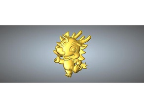 qa type zodiac pendant 5 dragon jewelry 3d print model - Mito3D
