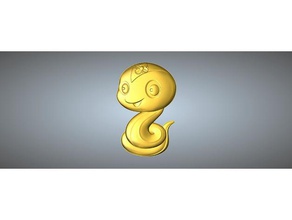 qa type zodiac pendant 6 snake jewelry 3d print model - Mito3D