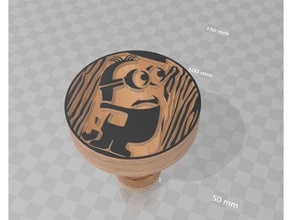 minion cookie stamp wood grain pattern kitchen & dining 3d print model - Mito3D