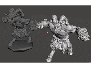 furioso fauno re-escalado juegos y juguetes dungeons dragons warhammer warmahordes 3d print model - Mito3D