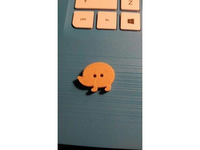 hedgehog button diy 3d print model - Mito3D