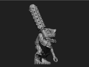 frog grung barbarian warrior creatures 3dmodel 3d printing animal anthropomorphic brute character club creature dnd miniature dungeons dragons fantasy forest furry model monster pathfinder mini rpg sculpture strategy game swamp tabletop toad 3d print model - Mito3D