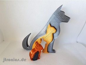 hayvan siluet - köpek kedi tavşan kobay heykeller dekorasyon deko jtronics resim 3d print model - Mito3D