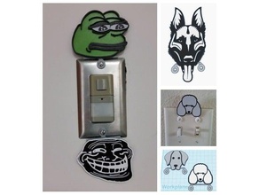 placa de interruptor arte memes los animales decoración a pastor alemán grumpy cat labrador meme pepe la rana caniche trollface 3d print model - Mito3D
