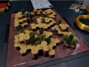 battletech desert 3 hex hills toys & games 6mm terrain tabletop gaming 3d print model - Mito3D