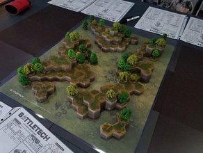 battletech 3 hex hills otlaklar oyuncaklar ve oyunlar 6 mm arazi masa üstü 3d print model - Mito3D