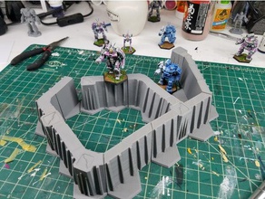 battletech hex walls towers toys & games 6mm building terrain tabletop gaming 3d print model - Mito3D