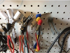 pegboard 35mm cable hanger organization holder management eurorack synthesizer 3d print model - Mito3D