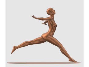 jumping woman sculptures stand statue 3d print model - Mito3D