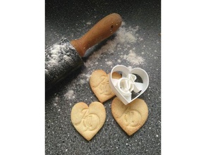 cookie cutter blanc & monogramm wedding kitchen dining cookiecutter monogramme monogrammed 3d print model - Mito3D