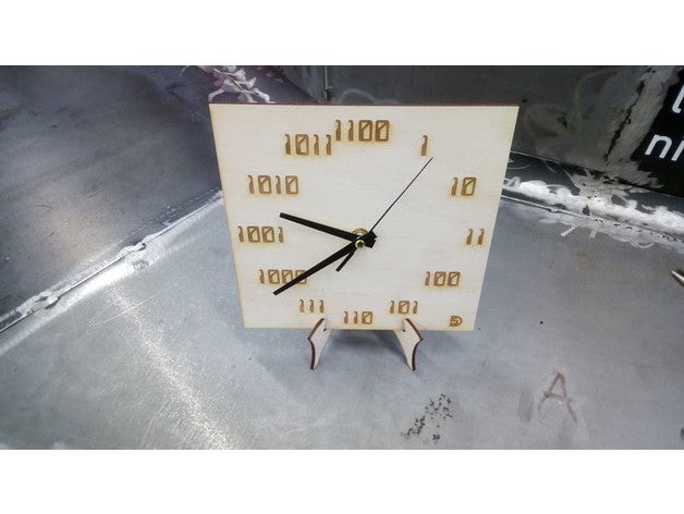 horloge binaire aiguilles clock binary needle decor lasercut 3D print model - Mito3D