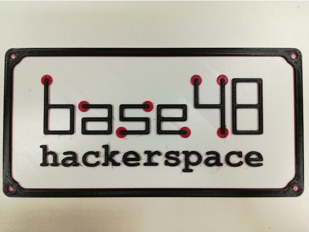 base48 brno kapı etiket hackerspace işaretler ve logolar işaret 3D print model - Mito3D