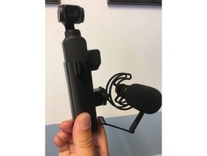 dji osmo pocket support microphone camera 3d print model - Mito3D