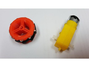 mecanum wheel rubber wrapped rollers tt motor robotics car robot roller rover toy 3d print model - Mito3D