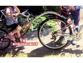en plastique de tube carré casquettes vélo attelage remorque sport et loisirs d'attelage le selle la pac trail-a-bike piste 3d print model - Mito3D