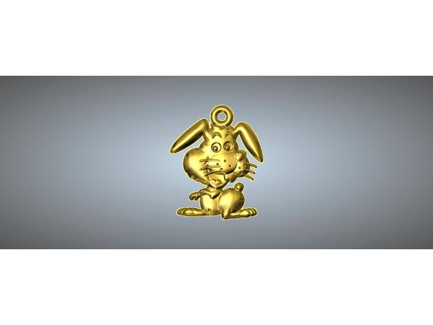 q2 type 04-rabbit pendant jewelry 3D print model - Mito3D