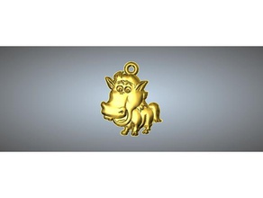 q2 type 07-horse pendant jewelry 3d print model - Mito3D