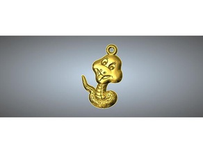 t2 de type 06-serpent pendentif bijoux 3d print model - Mito3D