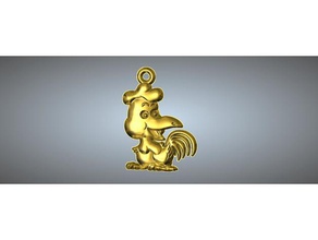 t2 de type 10-poulet pende bijoux pendentif 3d print model - Mito3D