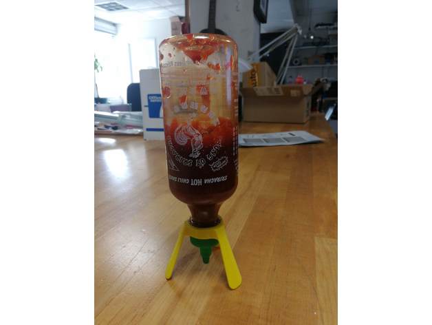 la sauce sriracha onduleur cuisine et salle à manger bouteille solidworks le stand 3D print model - Mito3D