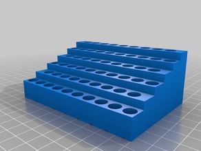 my customized parametric screwdriver bit holder 6 reihen tool holders & boxes 3d print model - Mito3D