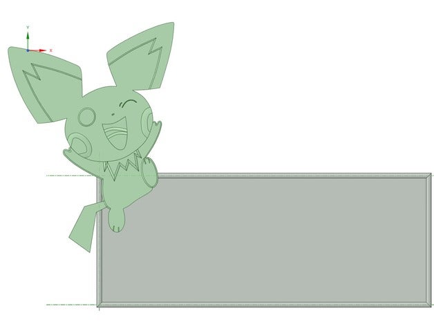 pichu placa de identificação sinais e logotipos pokemon 3D print model - Mito3D